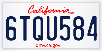 CA license plate 6TQU584