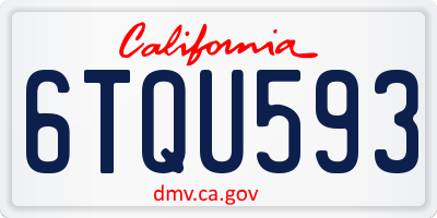 CA license plate 6TQU593