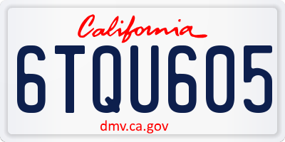 CA license plate 6TQU605