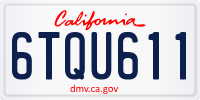 CA license plate 6TQU611