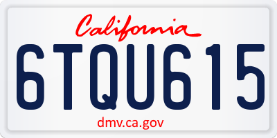 CA license plate 6TQU615