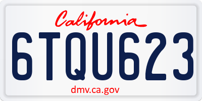 CA license plate 6TQU623