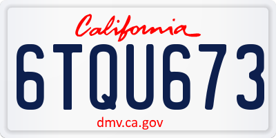 CA license plate 6TQU673