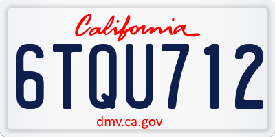CA license plate 6TQU712