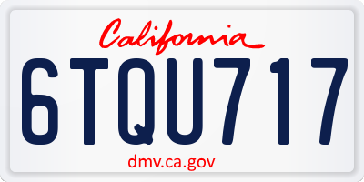 CA license plate 6TQU717