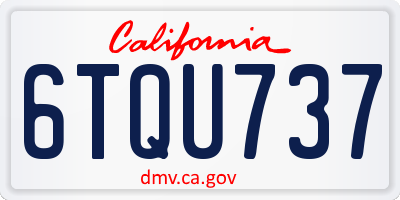 CA license plate 6TQU737