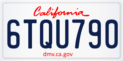 CA license plate 6TQU790