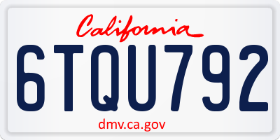 CA license plate 6TQU792