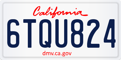 CA license plate 6TQU824