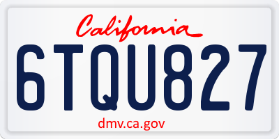 CA license plate 6TQU827