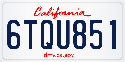 CA license plate 6TQU851