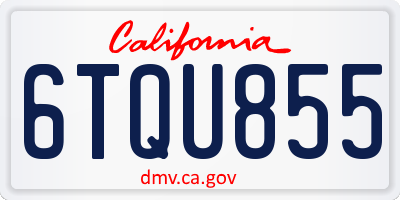 CA license plate 6TQU855