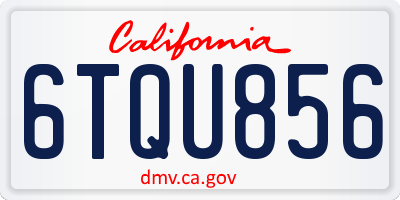 CA license plate 6TQU856