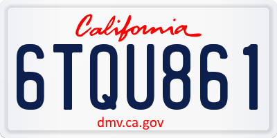 CA license plate 6TQU861