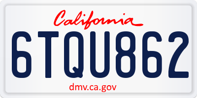 CA license plate 6TQU862