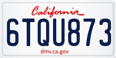 CA license plate 6TQU873