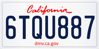 CA license plate 6TQU887