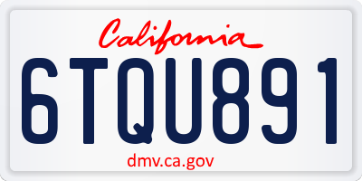 CA license plate 6TQU891