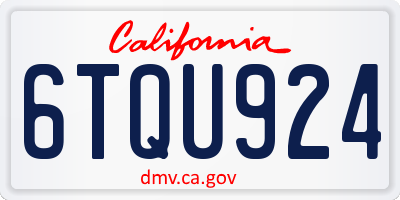 CA license plate 6TQU924