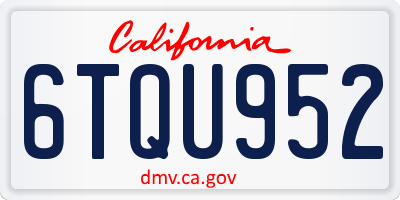 CA license plate 6TQU952