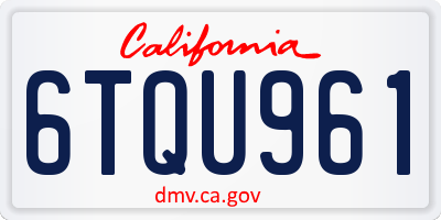 CA license plate 6TQU961