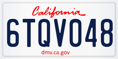 CA license plate 6TQV048