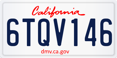 CA license plate 6TQV146