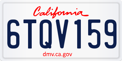 CA license plate 6TQV159