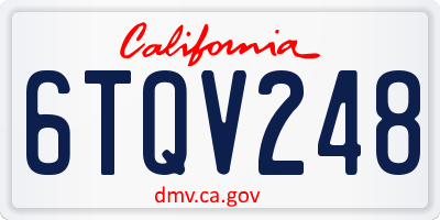 CA license plate 6TQV248