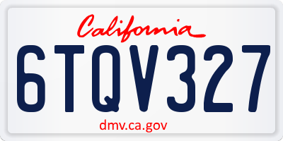 CA license plate 6TQV327