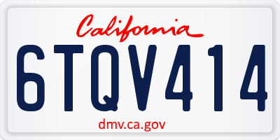 CA license plate 6TQV414