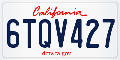CA license plate 6TQV427