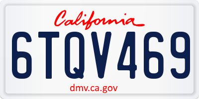 CA license plate 6TQV469