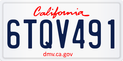 CA license plate 6TQV491