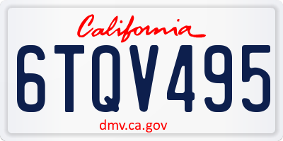 CA license plate 6TQV495