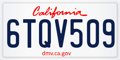 CA license plate 6TQV509