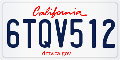 CA license plate 6TQV512