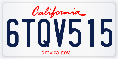CA license plate 6TQV515