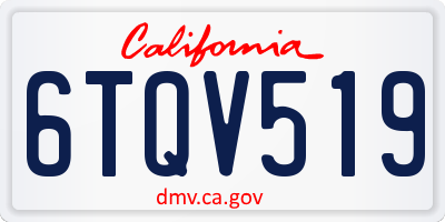 CA license plate 6TQV519