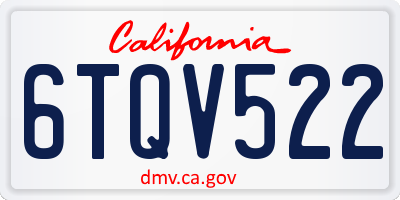 CA license plate 6TQV522