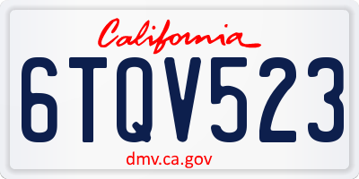 CA license plate 6TQV523