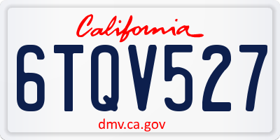 CA license plate 6TQV527