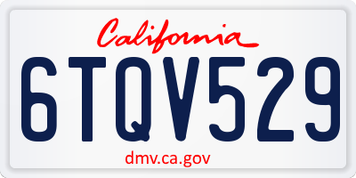 CA license plate 6TQV529