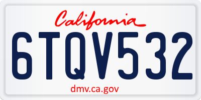 CA license plate 6TQV532
