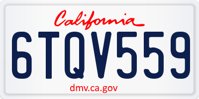 CA license plate 6TQV559