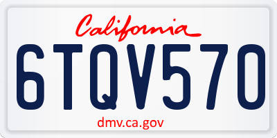 CA license plate 6TQV570