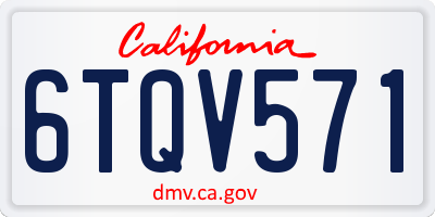 CA license plate 6TQV571