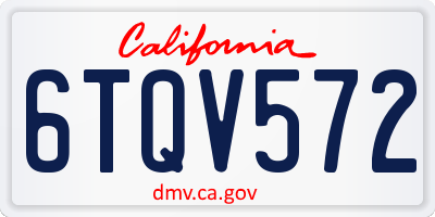 CA license plate 6TQV572