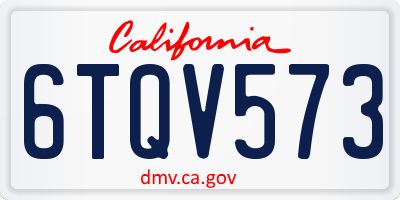 CA license plate 6TQV573