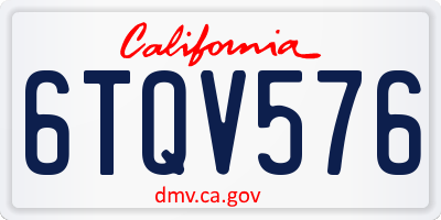 CA license plate 6TQV576